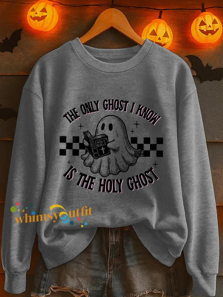 Women’s Christian Halloween Print Casual Sweatshirts Light Gray / S