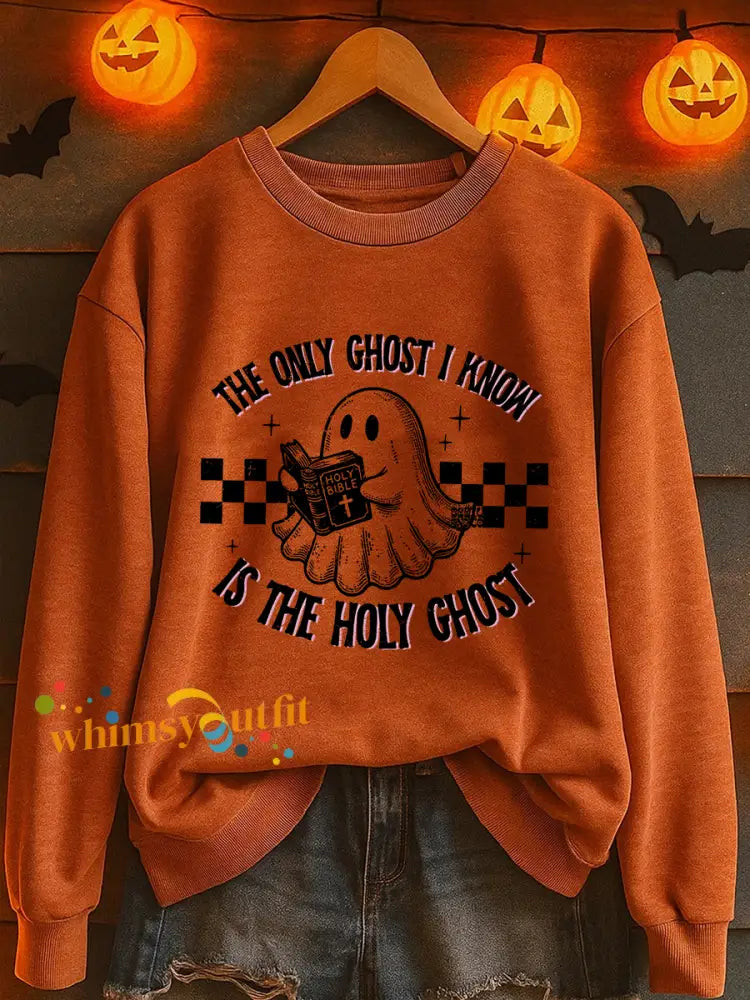 Women’s Christian Halloween Print Casual Sweatshirts Orange / S