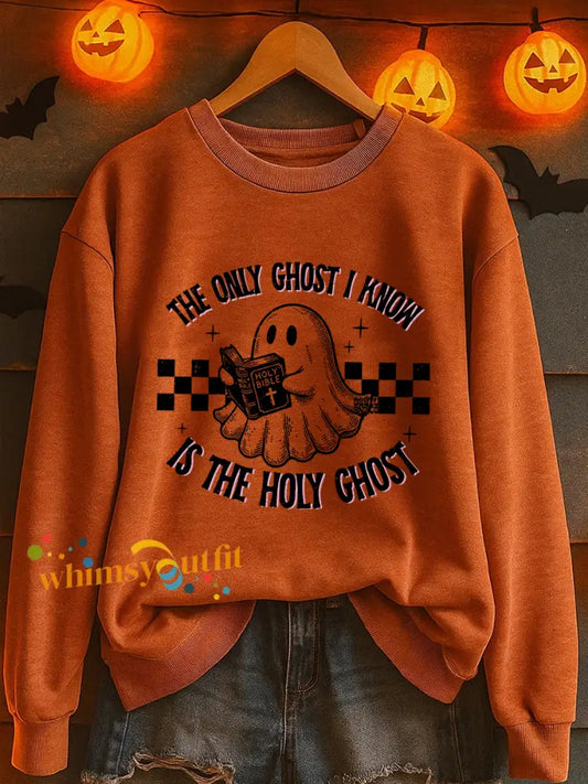 Women’s Christian Halloween Print Casual Sweatshirts Orange / S