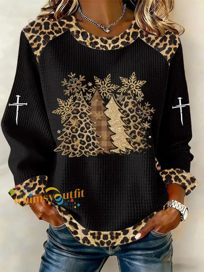 Women’s Cross Print Casual T-shirt Black / S