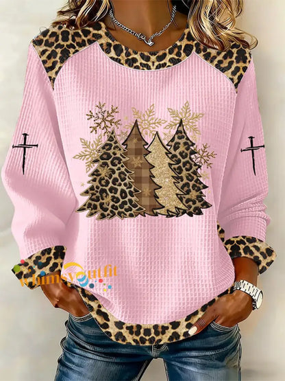 Women’s Cross Print Casual T-shirt Pink / S