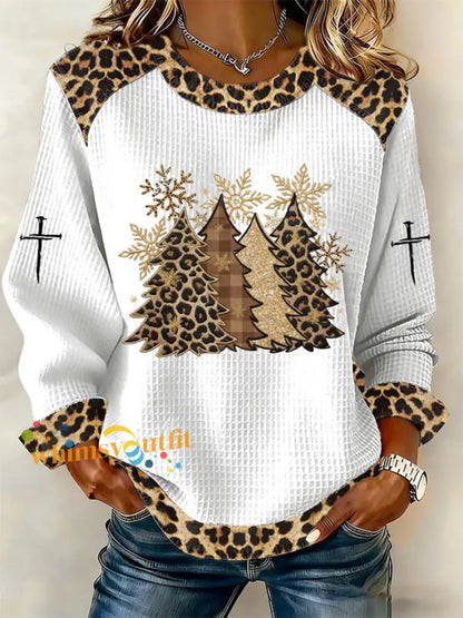 Women’s Cross Print Casual T-shirt White / S