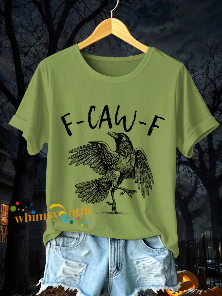 Women’s Crow F Caw F Short Sleeve T Shirt Green / S