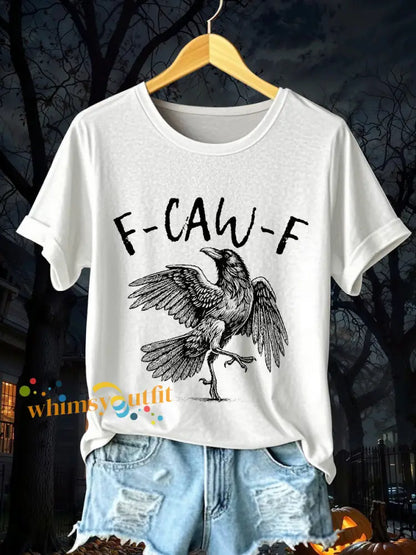 Women’s Crow F Caw F Short Sleeve T Shirt White / S