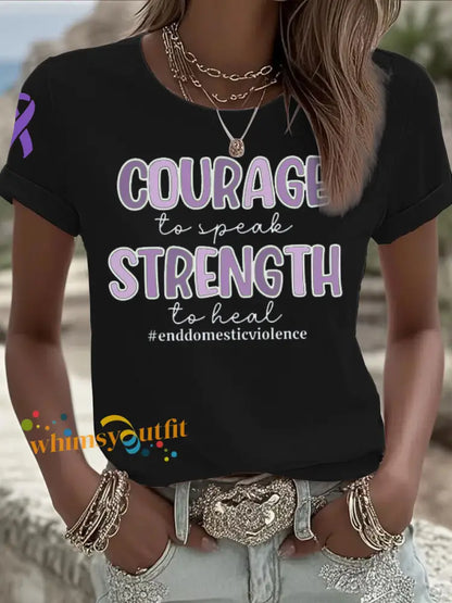 Women’s Domestic violence prevention and treatment short sleeved T shirt Black / S