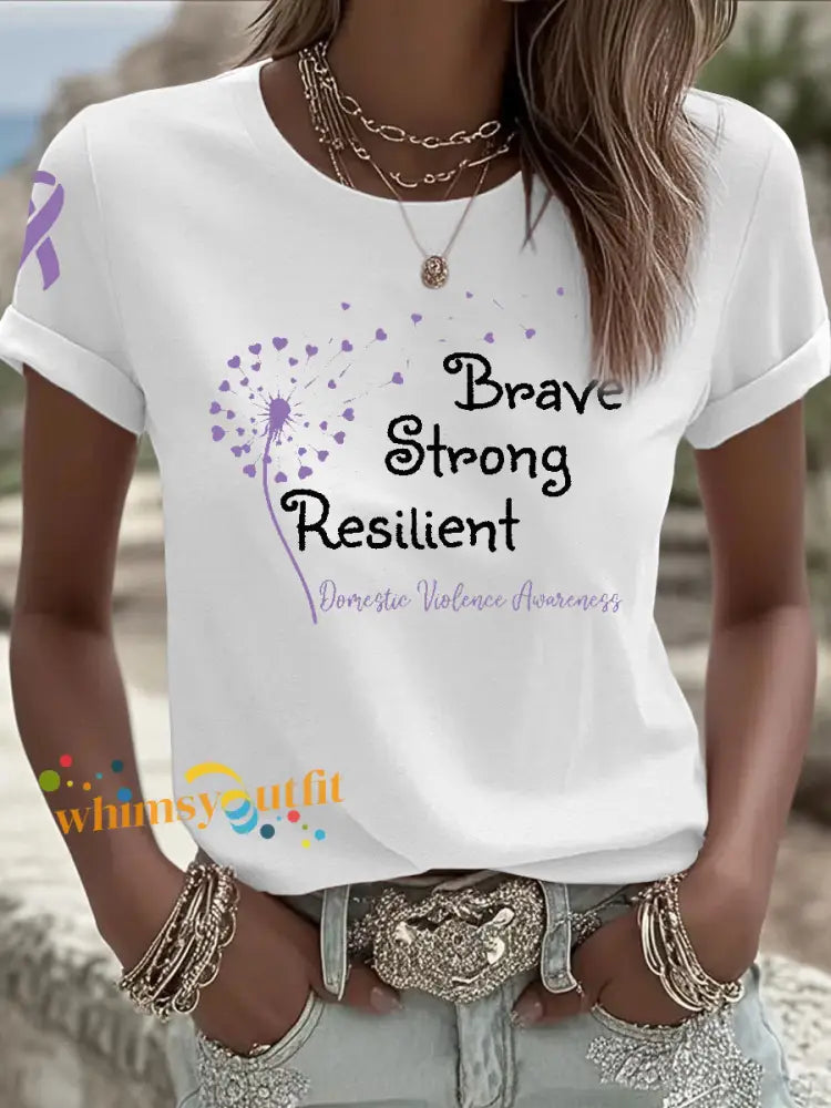 Women’s Domestic violence prevention and treatment short sleeved T shirt White / S