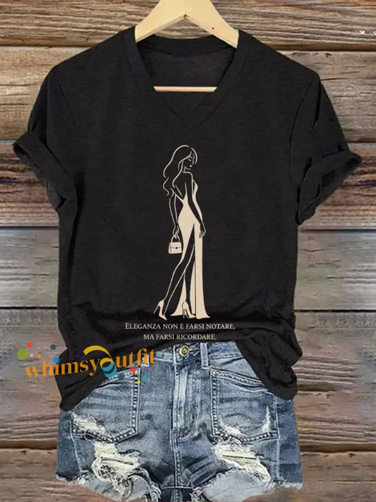 Women’s Elegance Is About Being Remembered Quote T Shirt Black / S