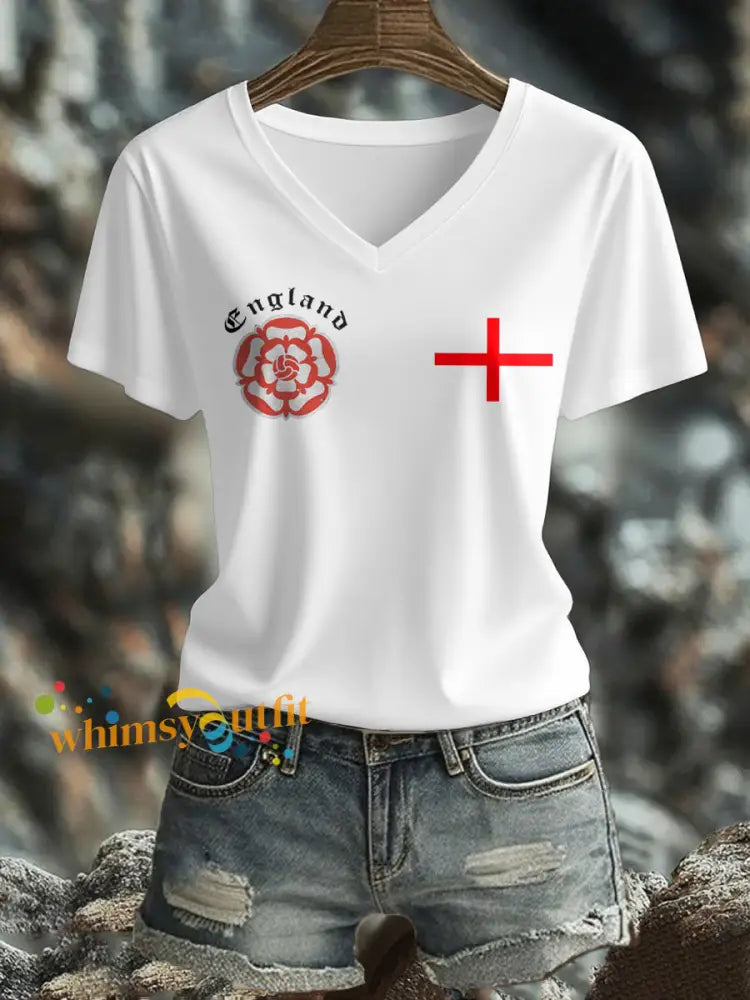 Women’s England Football Lover It’s Coming Home 2026 Printed T-shirt White / S