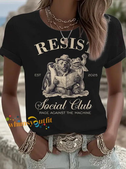 Women’s FDT Frog Against The Machine Printed T-Shirt Black / S