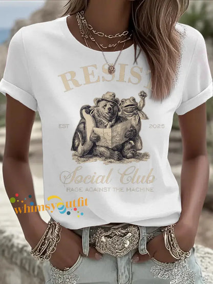 Women’s FDT Frog Against The Machine Printed T-Shirt White / S