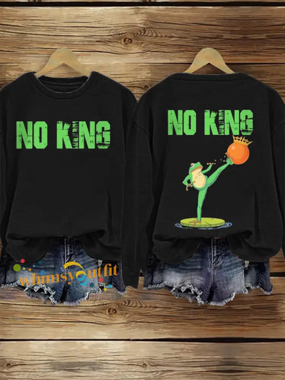 Women’s FDT Polish Frog Print Sweatshirt Black / S