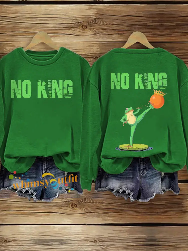 Women’s FDT Polish Frog Print Sweatshirt Green / S