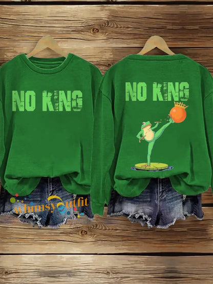 Women’s FDT Polish Frog Print Sweatshirt Green / S