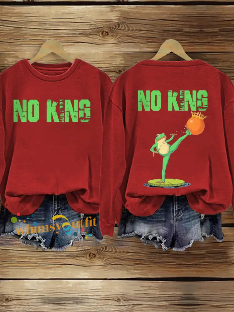 Women’s FDT Polish Frog Print Sweatshirt Red / S