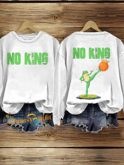 Women’s FDT Polish Frog Print Sweatshirt White / S