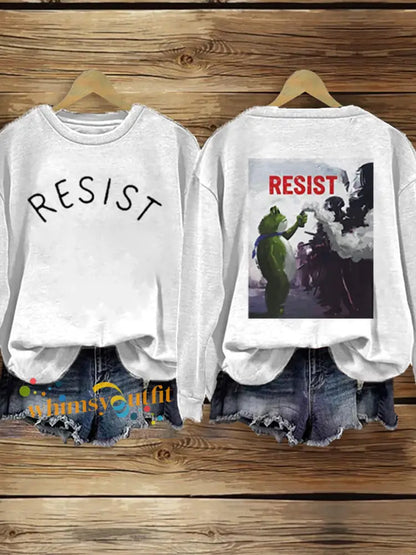 Women’s FDT Polish Frog Print Sweatshirt White / S