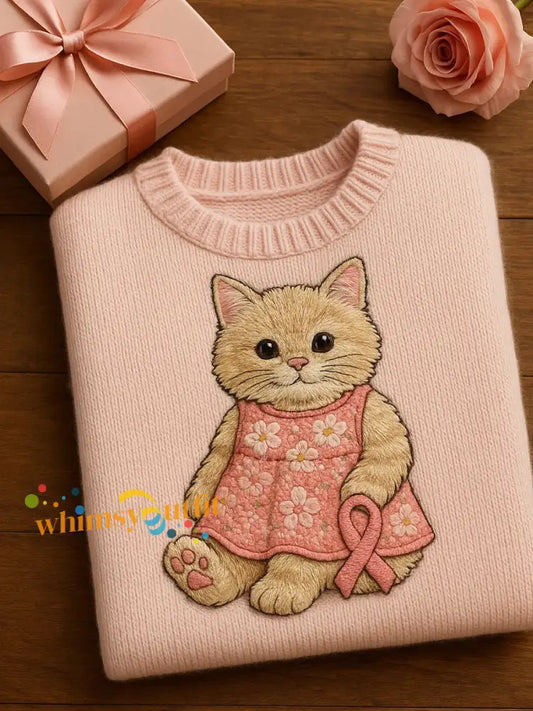 Women’s Felt Art Animal Print Cozy Knit Top A / S