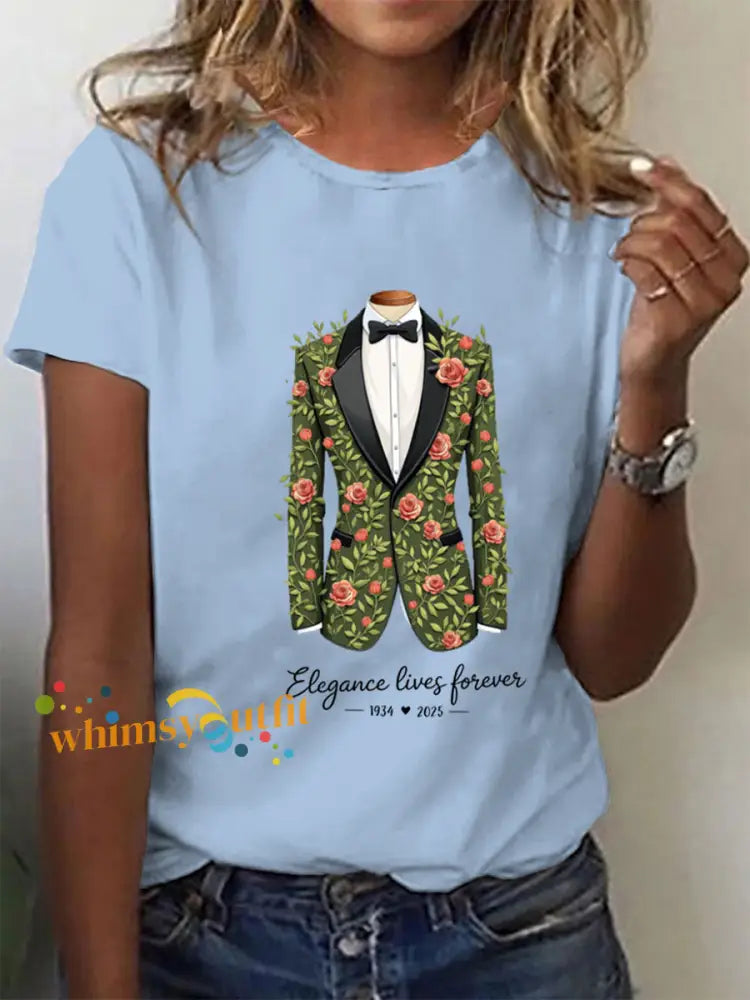 Women’s Floral Tribute Tee Sky Blue / S