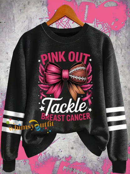 Women’s Football combines with breast cancer Regular Sweatshirt Black / S