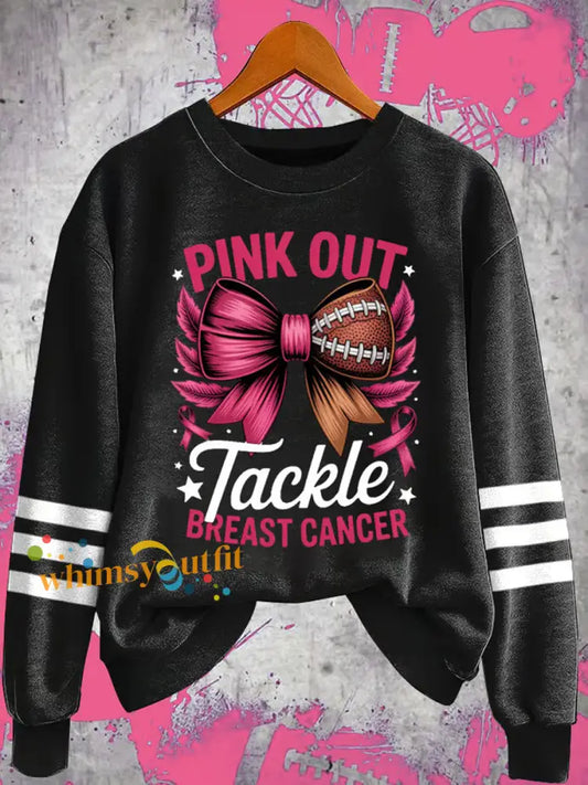 Women’s Football combines with breast cancer Regular Sweatshirt Black / S