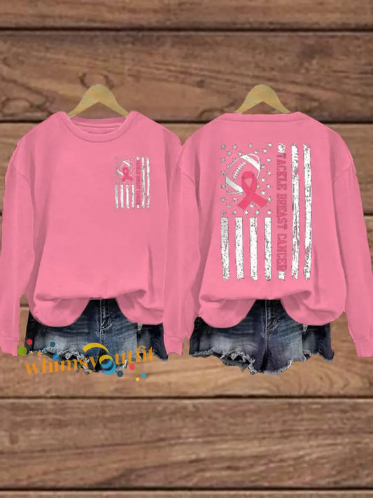 Women’s Football combines with breast cancer Regular Sweatshirt Pink / S