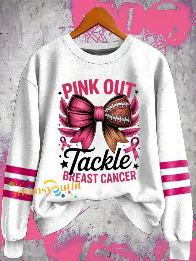 Women’s Football combines with breast cancer Regular Sweatshirt White / S