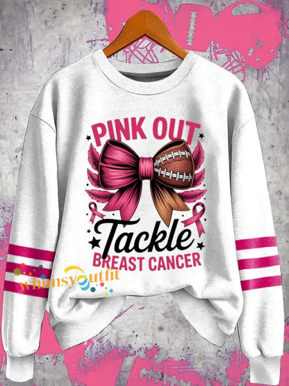 Women’s Football combines with breast cancer Regular Sweatshirt White / S