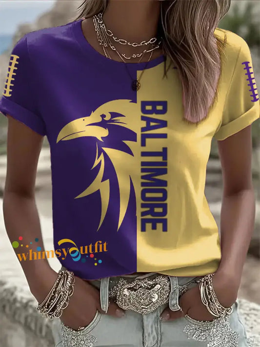 Women’s Football Fans Lovers Gameday Casual Short Sleeve T shirt As picture / S