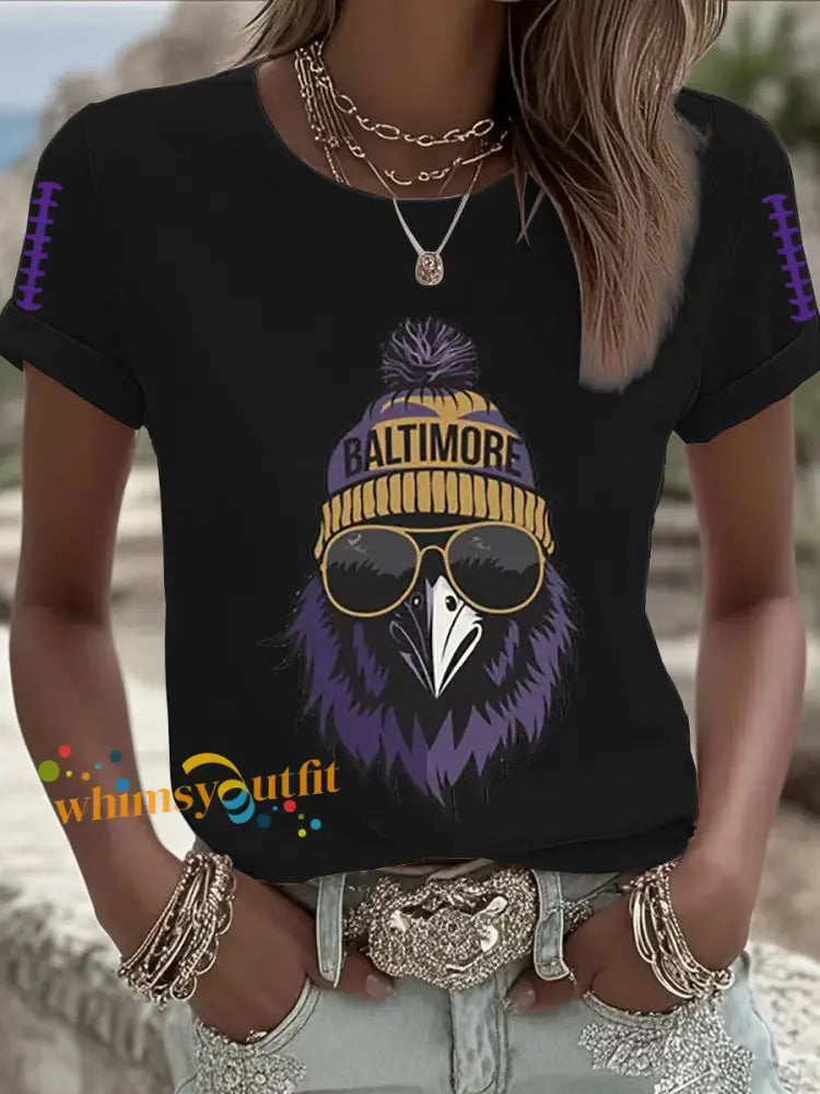 Women’s Football Fans Lovers Gameday Casual Short Sleeve T shirt Black / S