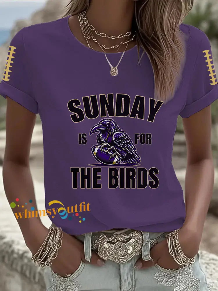 Women’s Football Fans Lovers Gameday Casual Short Sleeve T shirt Deep Purple / S