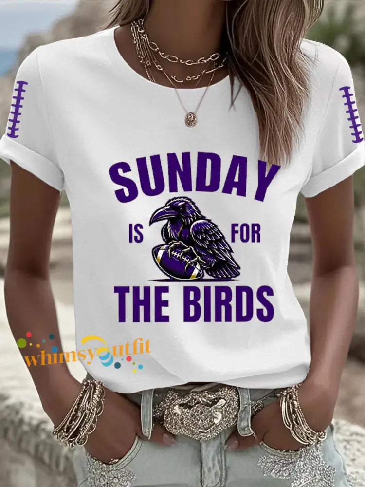 Women’s Football Fans Lovers Gameday Casual Short Sleeve T shirt White / S