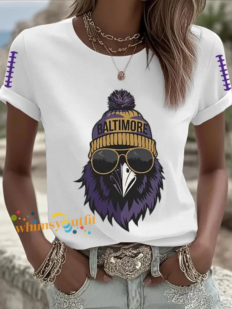 Women’s Football Fans Lovers Gameday Casual Short Sleeve T shirt White / S