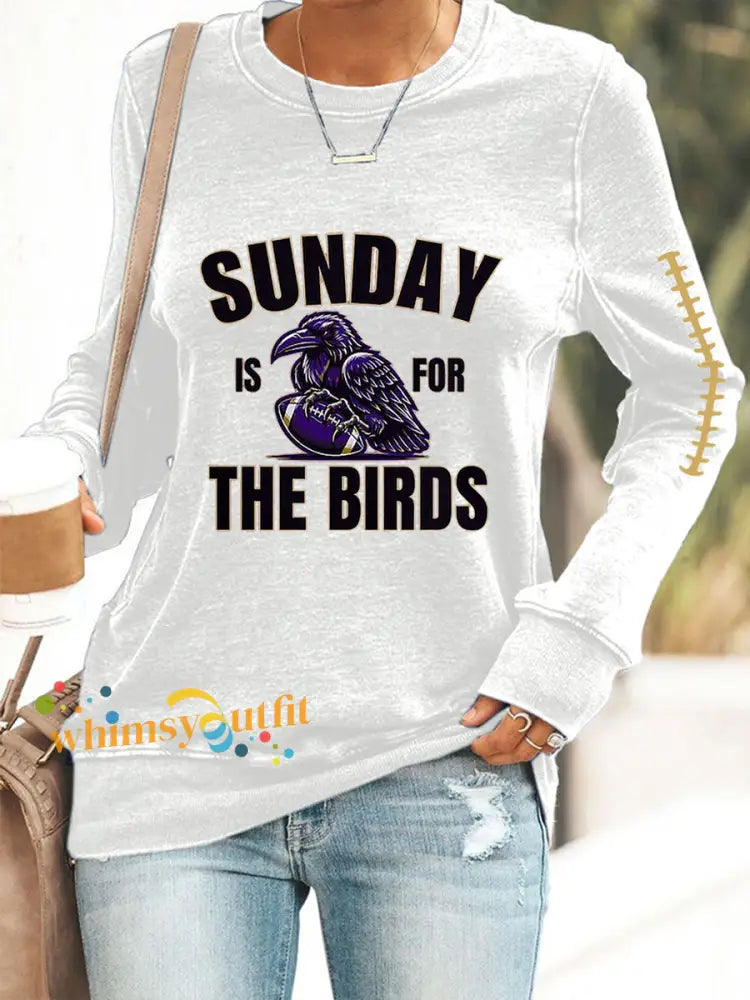 Women’s Football Fans Lovers Gameday Casual Sweatshirt White / S