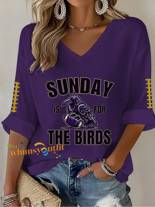 Women’s Football Fans Lovers Gameday Casual Waffle T shirt Deep Purple / S