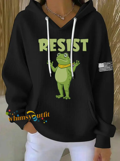 Women’s Frog Resist Printed Hoodie Black / S