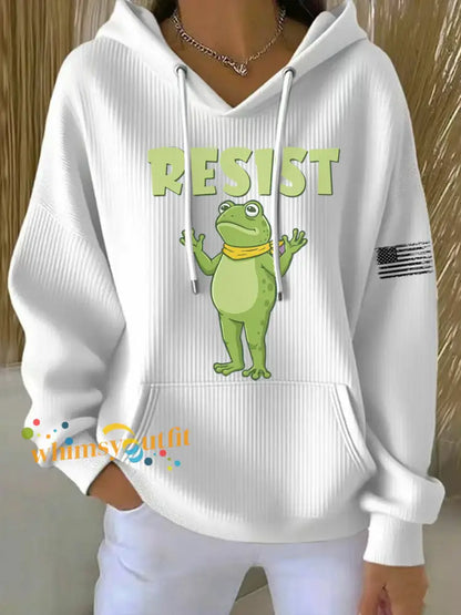 Women’s Frog Resist Printed Hoodie White / S