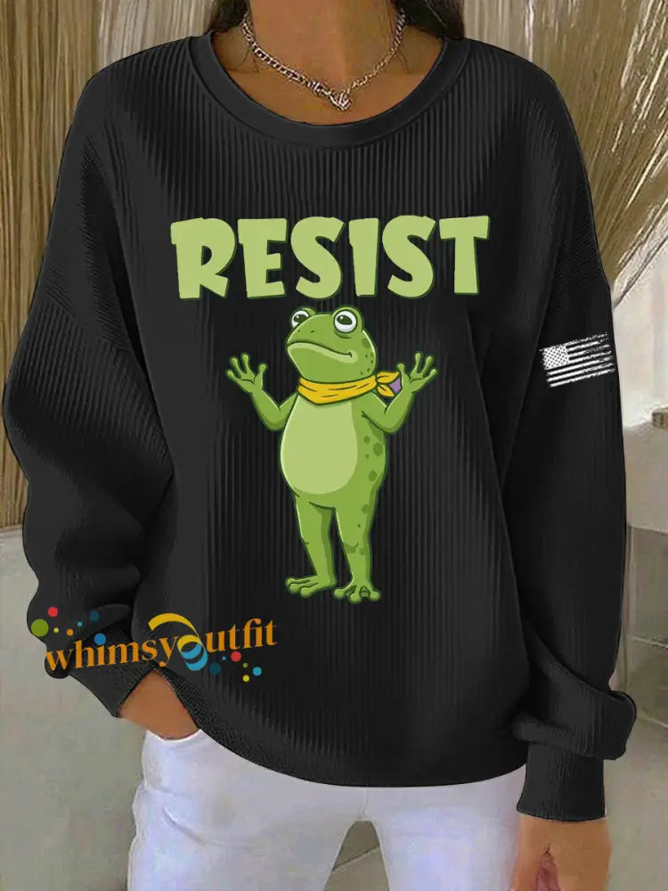 Women’s Frog Resist Printed Sweatshirt Black / S