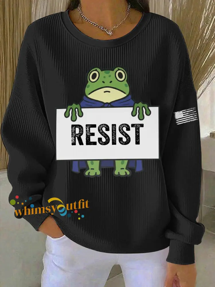 Women’s Frog Resist Printed Sweatshirt Black / S