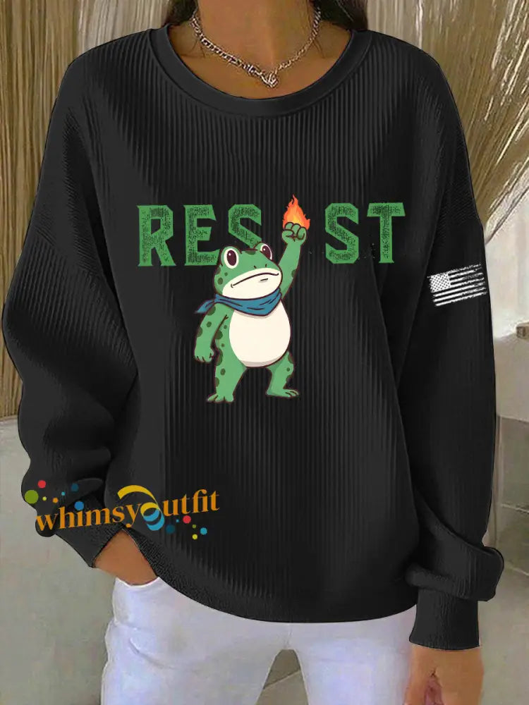 Women’s Frog Resist Printed Sweatshirt Black / S