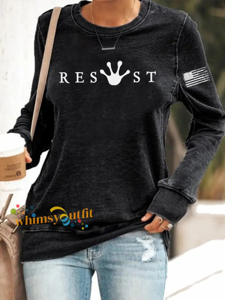 Women’s Frog Resist Printed Sweatshirt Black / S