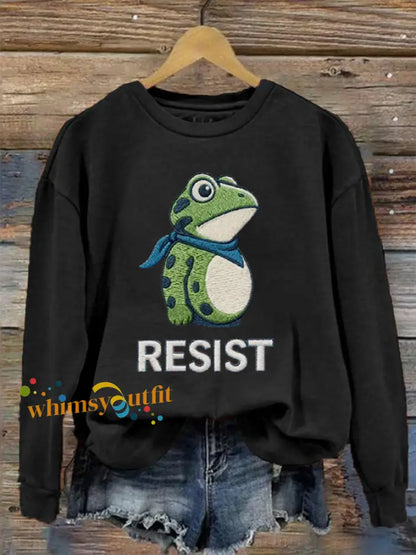 Women’s Frog Resist Printed Sweatshirt Black / S