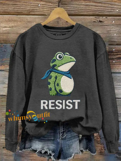 Women’s Frog Resist Printed Sweatshirt Dark Gray / S