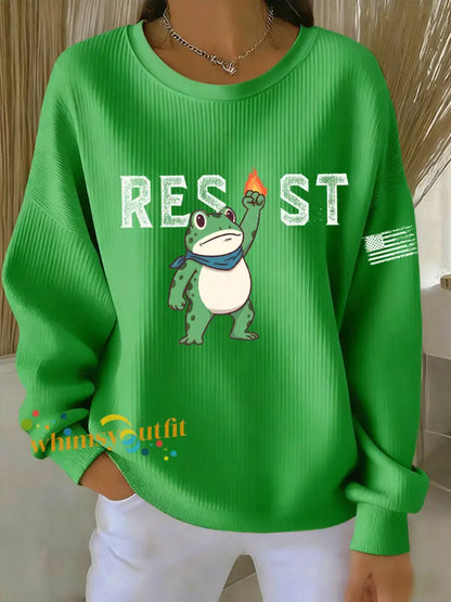 Women’s Frog Resist Printed Sweatshirt Green / S