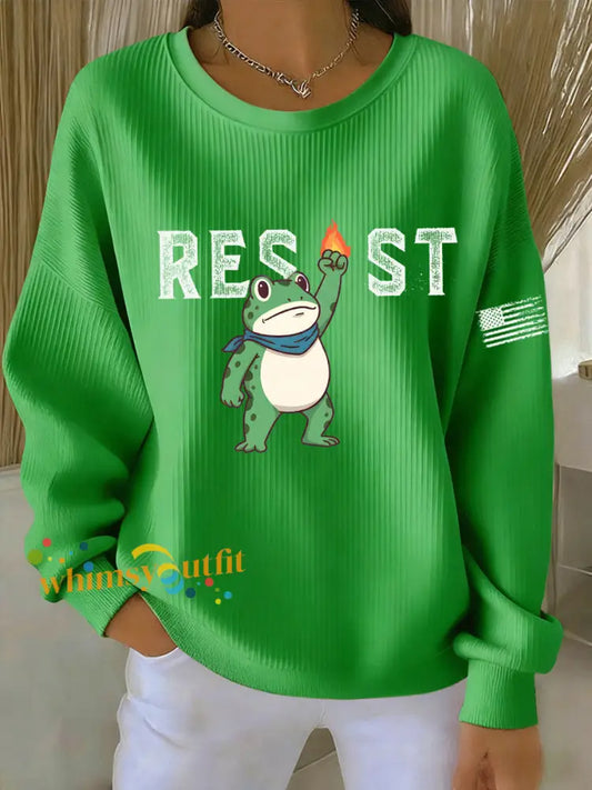 Women’s Frog Resist Printed Sweatshirt Green / S