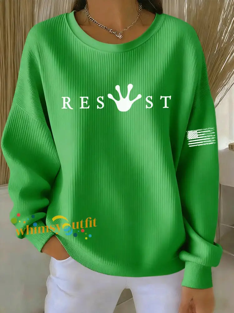 Women’s Frog Resist Printed Sweatshirt Green / S