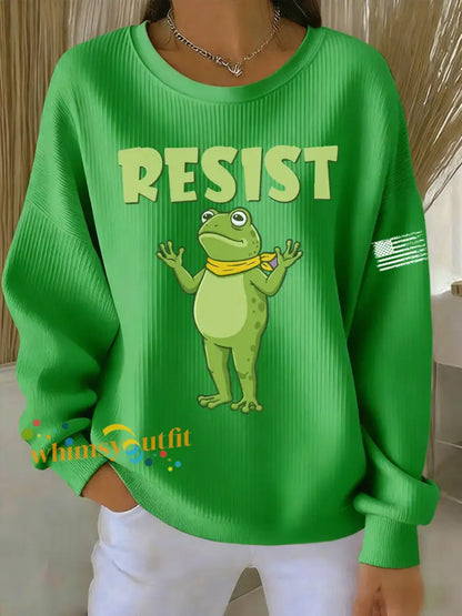 Women’s Frog Resist Printed Sweatshirt Green / S