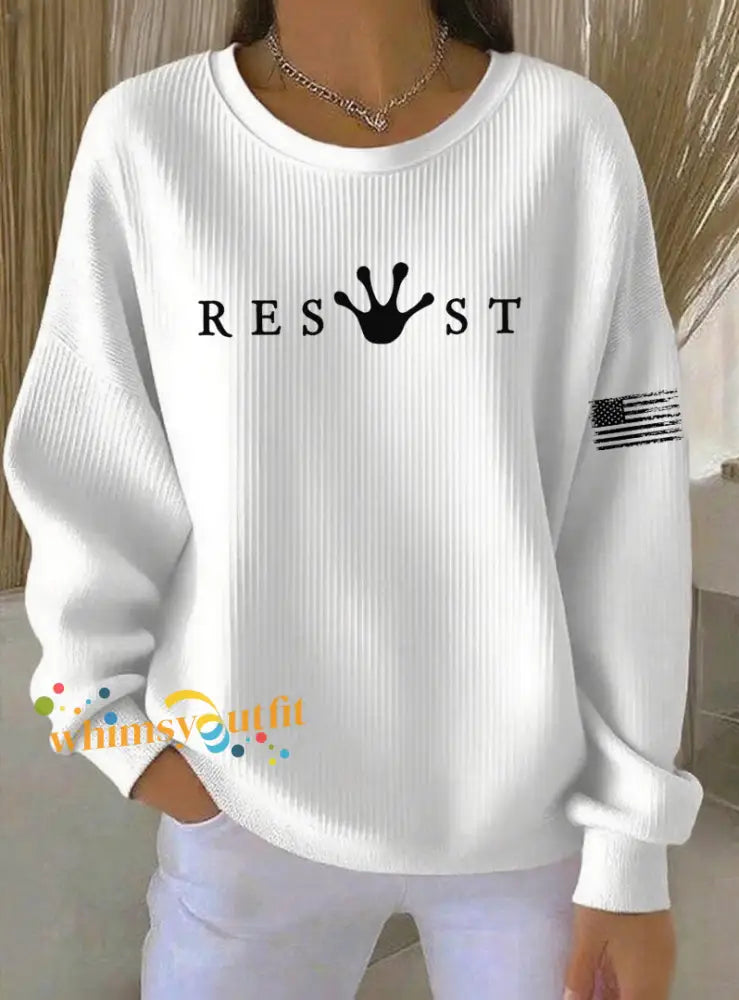 Women’s Frog Resist Printed Sweatshirt White / S