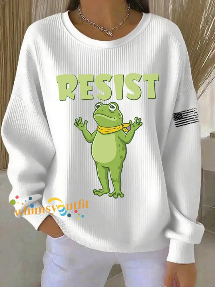 Women’s Frog Resist Printed Sweatshirt White / S