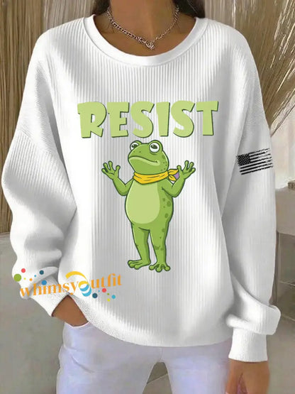 Women’s Frog Resist Printed Sweatshirt White / S