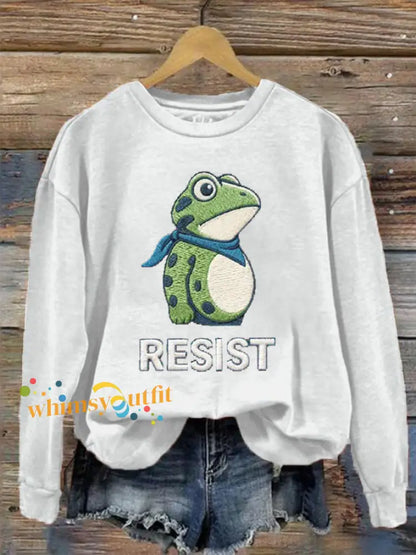 Women’s Frog Resist Printed Sweatshirt White / S